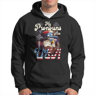 4Th Of July Eagle Pride My Pronouns Are Usa For All Ages Hoodie - Monsterry
