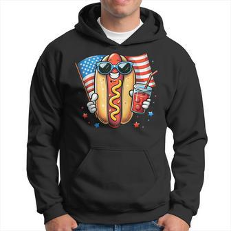 4Th Of July Hotdog Fourth Of July Patriotic Usa Flag Hoodie | Seseable UK