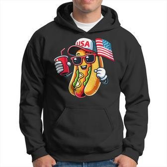 4Th Of July Hotdog Patriotic Usa Flag Hoodie - Monsterry DE