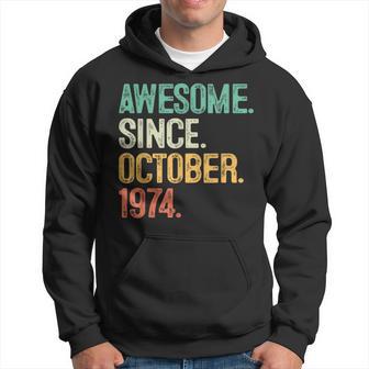 50 Year Old Awesome October 1974 50Th Birthday Dad Hoodie - Thegiftio UK