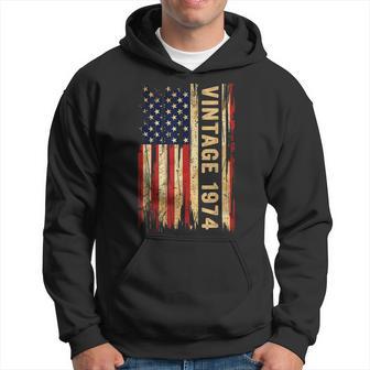 50 Years Old Vintage 1974 American Flag 50Th Birthday Men Hoodie - Thegiftio UK