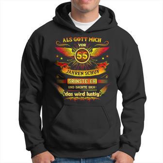 55Th Birthday Als Gott Michor 55 Jahre Schuf Grinste Er 55Th Kapuzenpullover - Geschenkecke