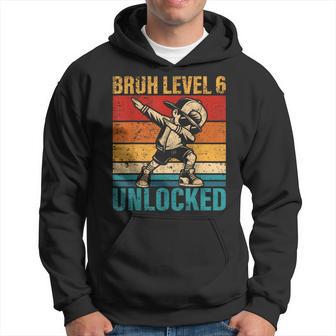 6 Years Old Birthday Dabbing Boy Bruh Level 6 Unlocked Hoodie - Thegiftio UK