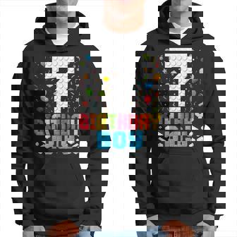 7Th Birthday Boys Master Builder Seven Years Blocks Building Hoodie - Thegiftio
