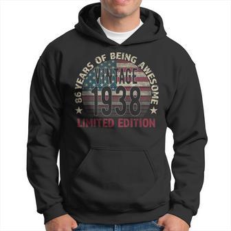 86Th Birthday Vintage Born 1938 Turning 86 Year Old Hoodie - Thegiftio UK
