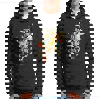 Aesthetic Bull Rider On Athletic Sports Rodeo Bull Riding Hoodie - Thegiftio