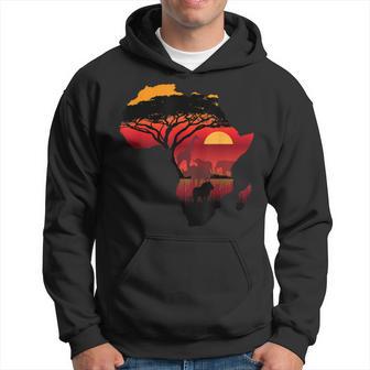 Africa Big Five Silhouette Africa Safari Map Africa Kapuzenpullover - Geschenkecke