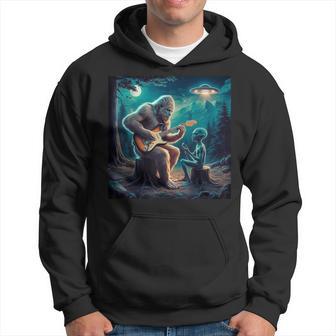 Alien Bigfoot Guitar Sasquatch Ufo For Men Women Kid Hoodie - Thegiftio UK