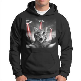Alien Cat Selfie With Ufo Hoodie - Thegiftio UK