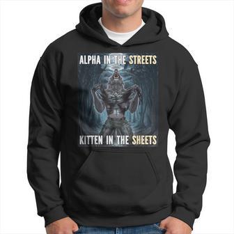 Alpha In The Streets Cringe Werewolf Meme Wolf Hoodie - Thegiftio UK