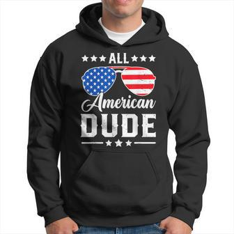 All American Dude 4Th Of July Patriotic Usa Matching Hoodie - Monsterry