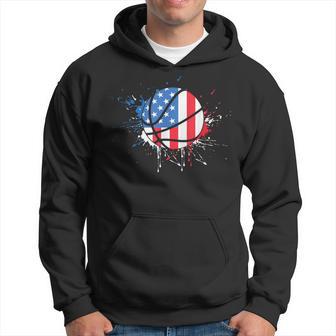 American Flag Baller Dunking Usa Flag Basketball Kapuzenpullover - Seseable