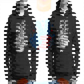 American Flag Peace Sign Hand Fourth Of July Hoodie - Thegiftio UK