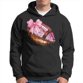 American Football Coquette Bow Autumn Thanksgiving Game Day Hoodie - Thegiftio UK