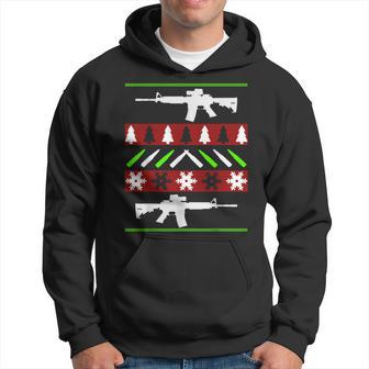 Ar-15 Rifle Machine Gun Ugly Christmas Sweater Hoodie - Thegiftio UK