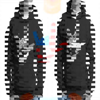 Asl American Sign Languages Usa 4Th July Hand Talking Hoodie - Monsterry