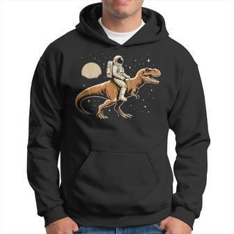 Astronaut Riding T-Rex Dinosaur Astro Space Hoodie - Monsterry