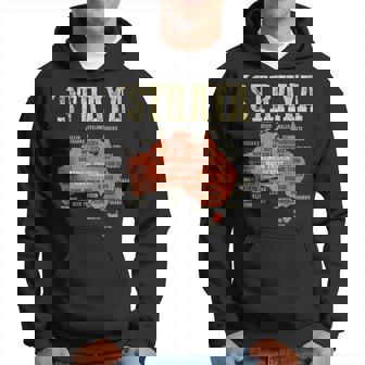 Australia Aussie Day Straya Map G'day Mate Outback Hoodie - Thegiftio UK