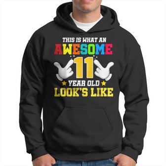 This Is What An Awesome 11 Year Old Looks Like 11Th Birthday Hoodie - Thegiftio UK