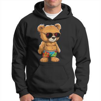 Awesome Teddy Bear Swim Trunks Costume Hoodie - Thegiftio UK