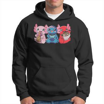 Axolotl Boba Tea Bubble Tea Gaming Gamer Ramen Axolotl Hoodie - Thegiftio UK