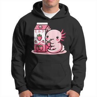 Axolotl Strawberry Milk Retro Kawaii Japan Axolotl Kapuzenpullover - Geschenkecke