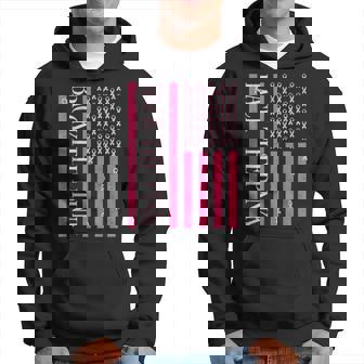 Back The Pink Breast Cancer Awareness Usa Flag Support Group Hoodie - Monsterry