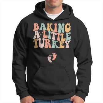 Baking A Little Turkey Thanksgiving Pregnancy Announcement Hoodie - Thegiftio UK
