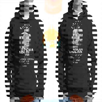 Barcelona Spain Skyline Souvenirs Family Vacation Minimalist Hoodie - Monsterry