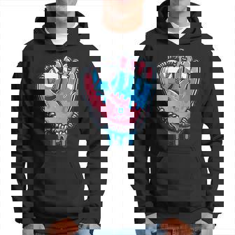Baseball Glove Cotton Candy Drip Hoodie - Monsterry