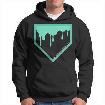 Baseball Home Plate Drip 2 Mint Hoodie - Thegiftio UK