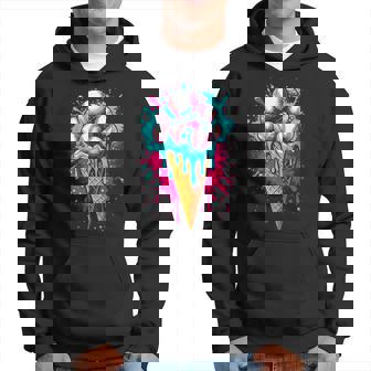 Baseball Ice Cream Watercolor Baseball Hoodie - Thegiftio UK