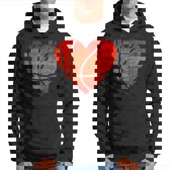 Basketball Heart Valentines Day I Love You Emoticon Hoodie - Monsterry
