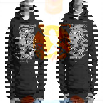 Basketball Skeleton Halloween Spooky Boys Basketball Player Hoodie - Monsterry