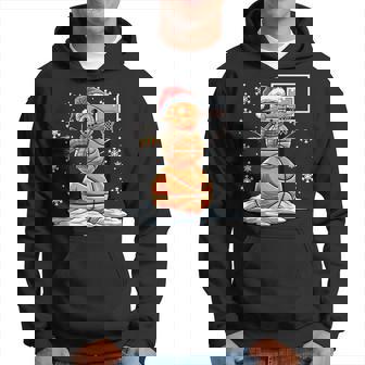 Basketball Snowman Player Santa Hat Christmas Hoodie - Thegiftio