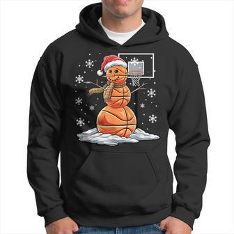 Basketball Snowman Player Santa Hat Christmas Hoodie - Thegiftio UK