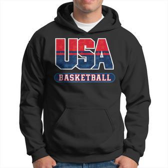 Basketball Usa Flag Patriotic Sports Lover American B Ball Hoodie - Thegiftio UK