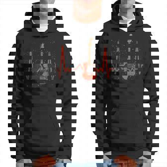 Bassist Musical Instrument Musician Heartbeat Bass Guitar Hoodie - Monsterry