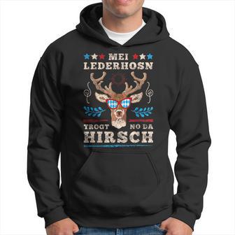 Bayern Wiesn Bekleidungolksfest Outfit Herren Short Sleeve Mei Lederhosn Trogt No Da Deer Costume Oktoberfest S Kapuzenpullover - Geschenkecke