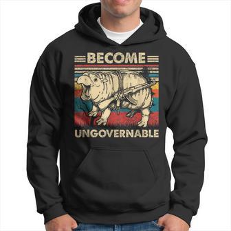 Become Ungovernable Moo-Deng Cute Baby Hippo Meme Hoodie - Thegiftio UK