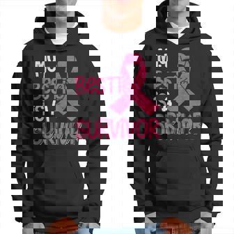 My Bestie Is A Survivor Breast Cancer Support Squad Hoodie - Thegiftio