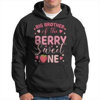 Big Brother Of The Berry Sweet One Strawberry First Birthday Hoodie - Thegiftio UK
