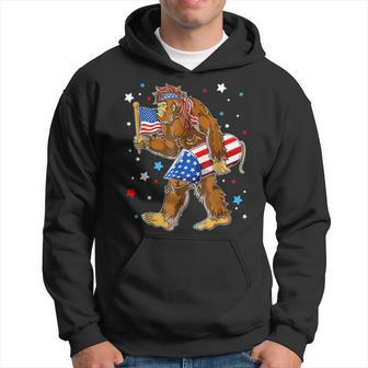 Bigfoot 4Th Of July Usa Flag Fireworks Hoodie - Monsterry CA
