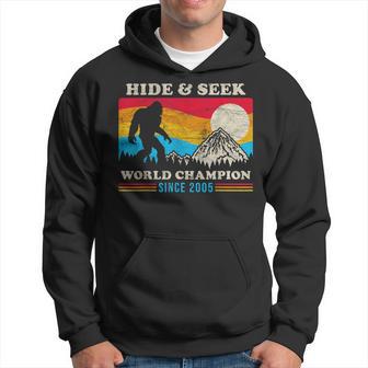 Bigfoot Hide And Seek Vintage 2005 16 Year Old Sasquatch Hoodie - Thegiftio UK