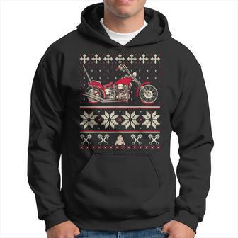 Biker Chopper Motorcycle Ugly Christmas Sweater Hoodie - Thegiftio UK