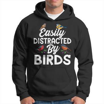 Bird Lovers Birdwatching Easy Distracted By Birds Birder Hoodie - Thegiftio UK