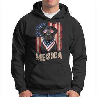 Black Labrador Retriever 4Th Of July Merica Usa Flag Lab Dog Hoodie - Thegiftio UK