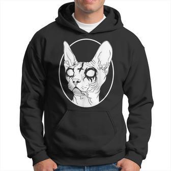 Black Metal Sphynx Cat Pastel Goth And Death Metal Hoodie - Thegiftio UK