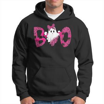 Boo Boo Ghost Halloween Breast Cancer Awareness Pink Ribbon Hoodie - Thegiftio UK