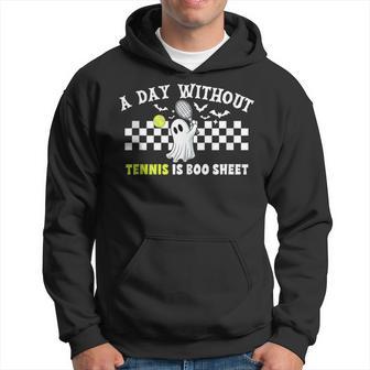 Boo Ghost Playing Tennis Halloween Tennis Costume Hoodie - Thegiftio UK